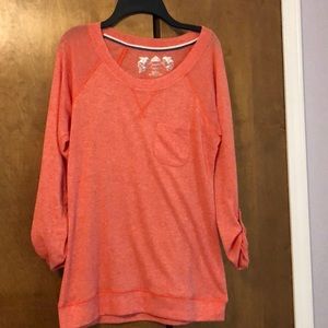 Salmon-Colored Long-Sleeve Top